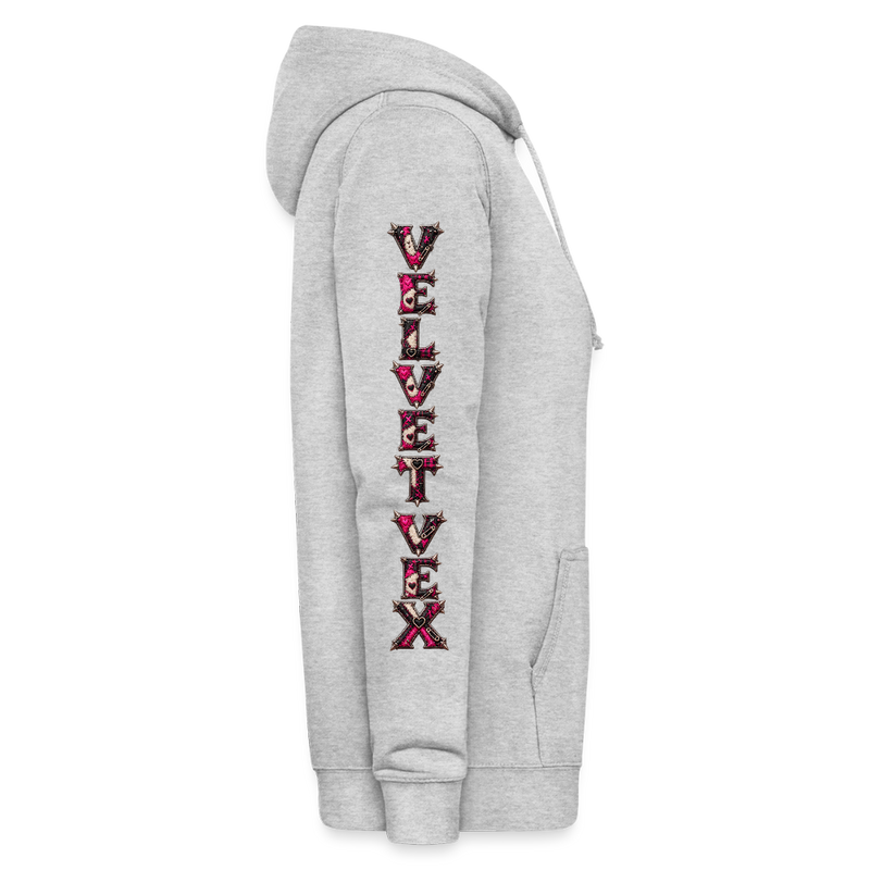 VELVET VEX – Damen Hoodie - Hellgrau meliert