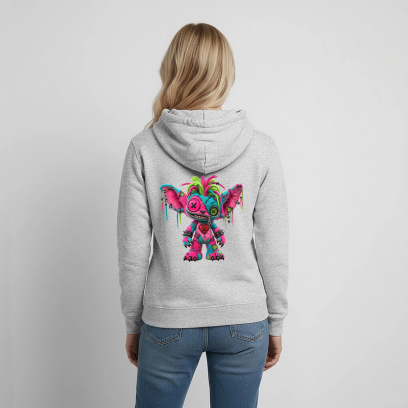 RIOT ROXIE – Damen Hoodie - Hellgrau meliert