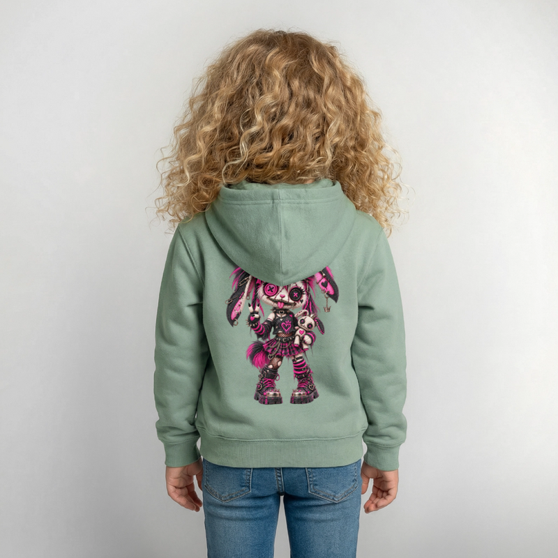 VELVET VEX – Kinder Hoodie - Graugrün