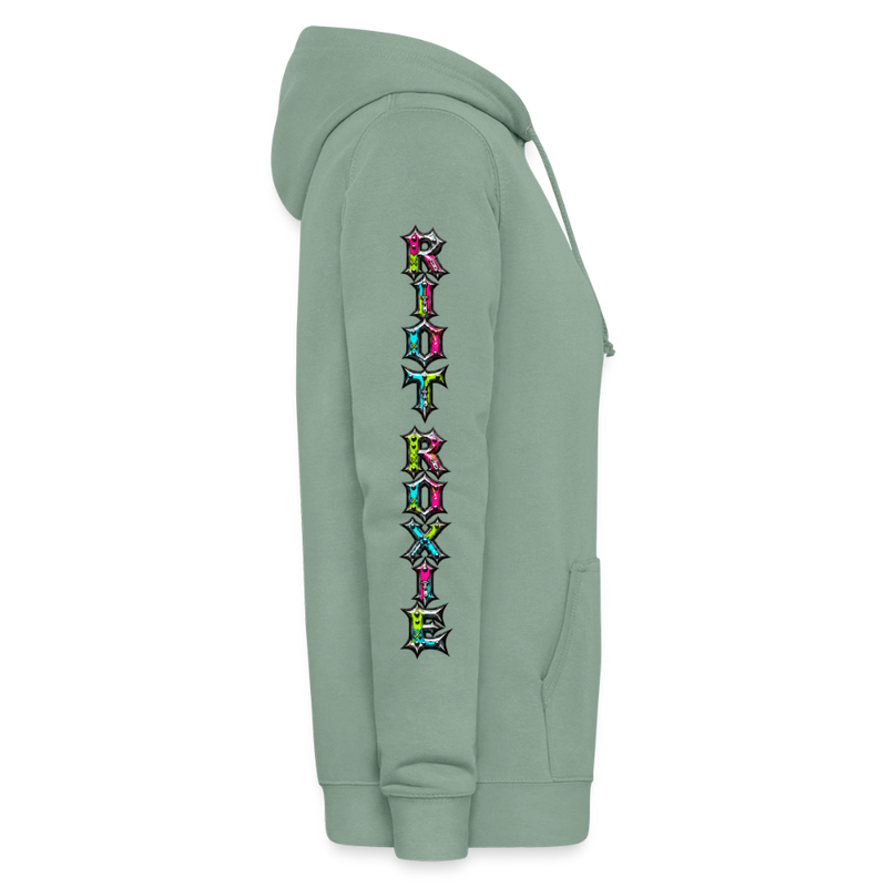 RIOT ROXIE – Damen Hoodie - Graugrün