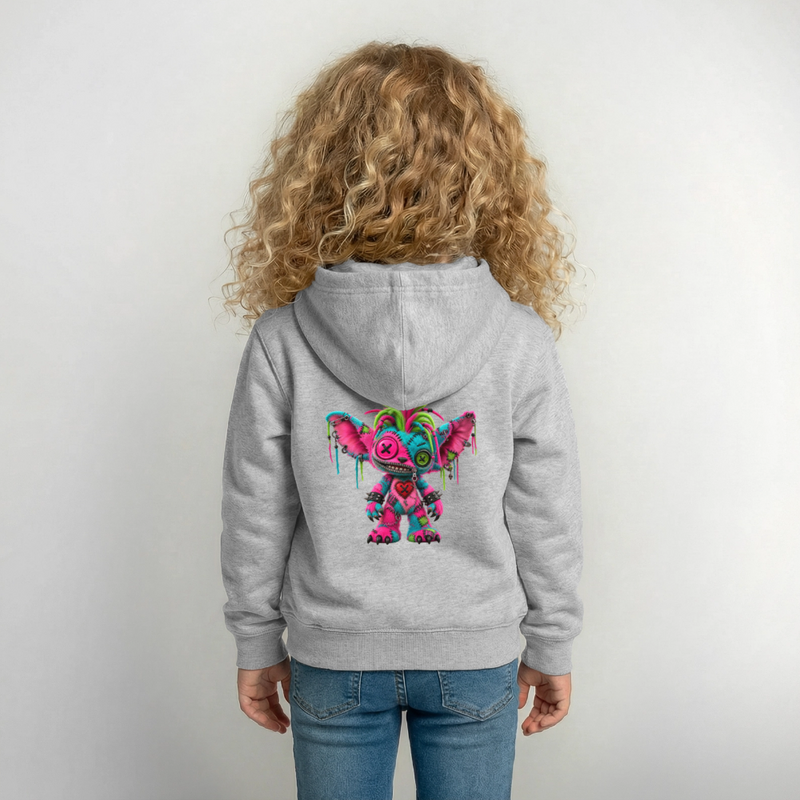 RIOT ROXIE – Kinder Hoodie - Hellgrau meliert