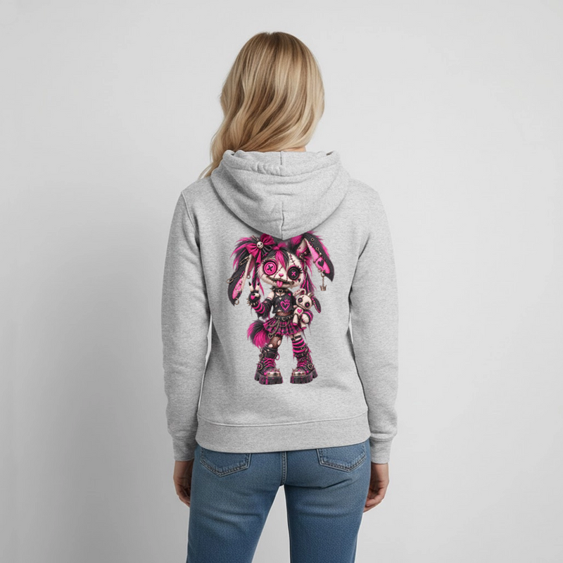 VELVET VEX – Damen Hoodie - Hellgrau meliert