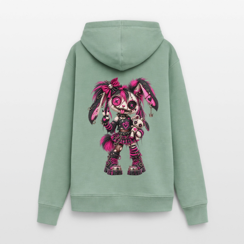 VELVET VEX – Damen Hoodie - Graugrün
