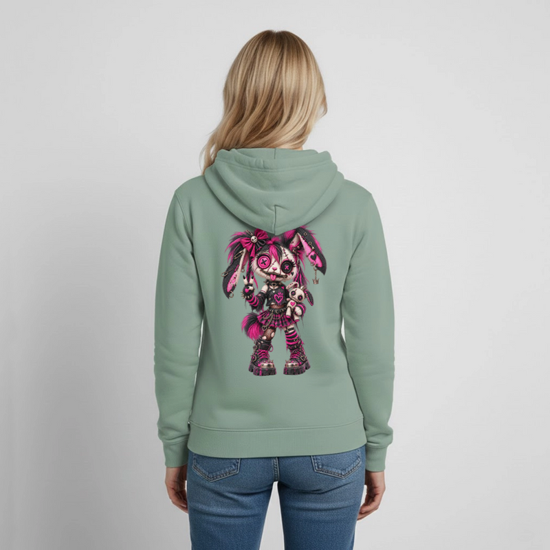 VELVET VEX – Damen Hoodie - Graugrün