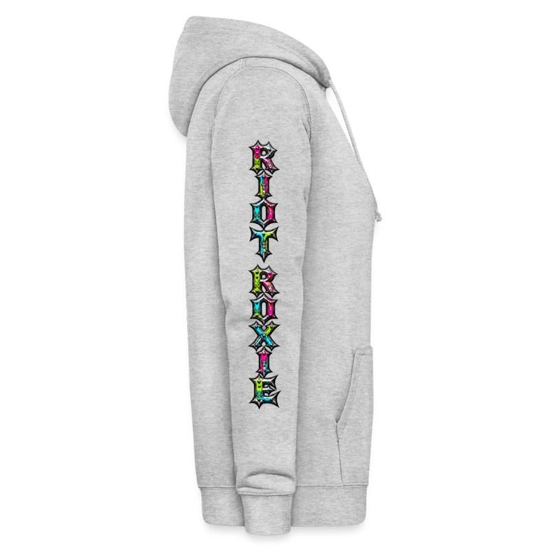 RIOT ROXIE – Damen Hoodie - Hellgrau meliert