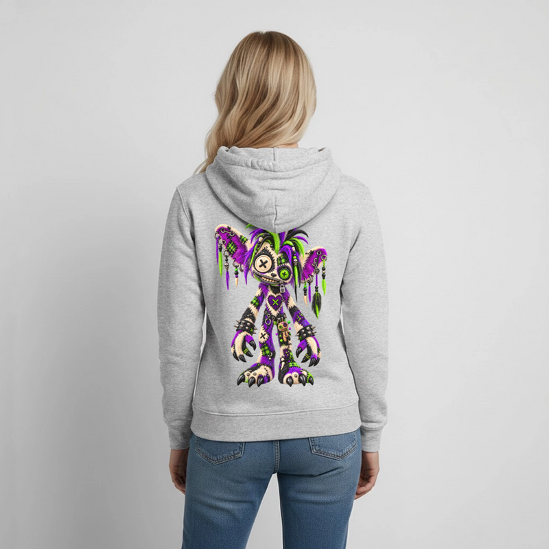 VOODOO VINNIE – Damen Hoodie - Hellgrau meliert